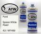 Preview: Ford, Space White Pearl, A3 / M7459: 400ml Sprühdose + 400ml Klarlack - Set, von ATW Autoteile West.